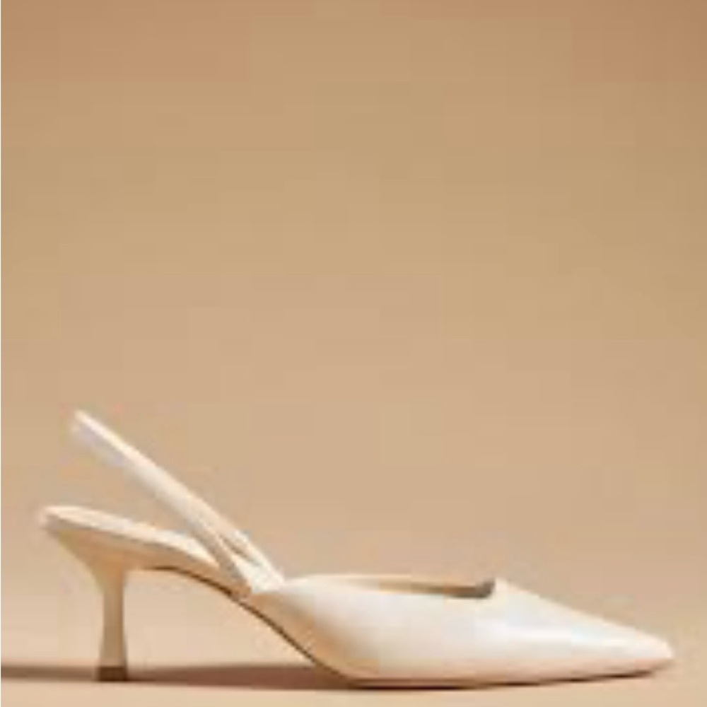 Guilhermina at Anthropologie Cream Slingback Heels